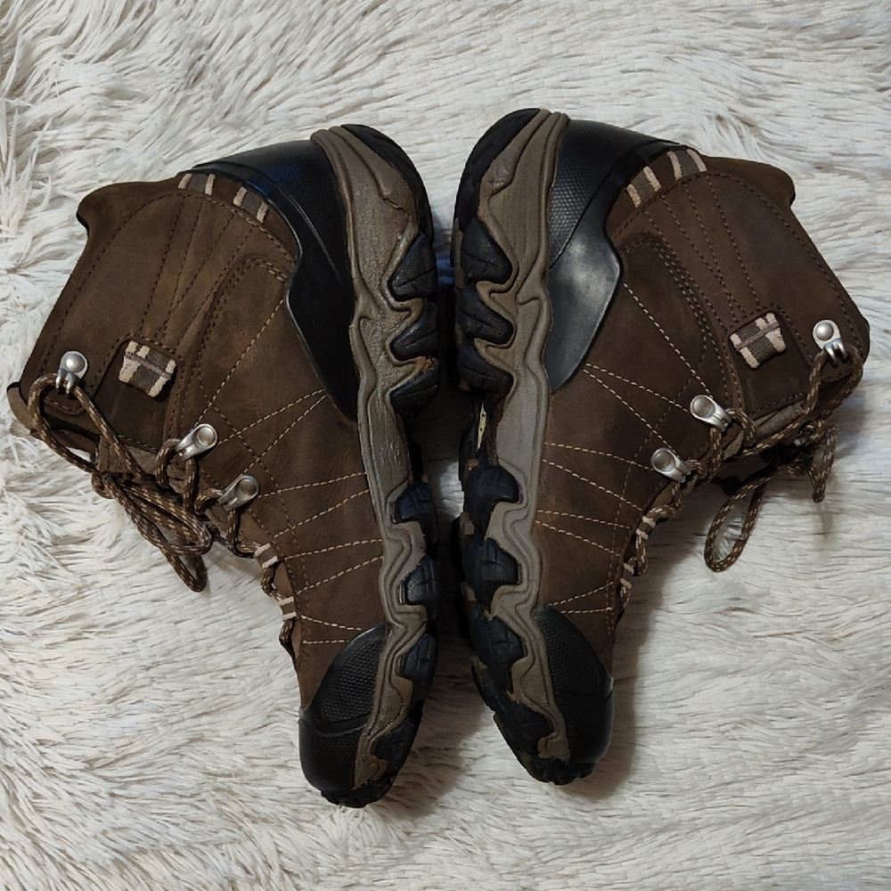 Obōz Womens Bridger Mid Hiking Boots Walnut Brown Leather B-Dry Waterproof 9.5 - Picture 4 of 11